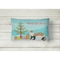 thumbnail image 2 of Carolines Treasures BB9245PW1216 Ferret Christmas Canvas Fabric Decorative Pillow, Teal, 12H x16W, multicolor, 2 of 3