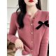 thumbnail image 1 of MJG temperamento suéter con lazo chaqueta de mujer nuevo versátil cárdigan de punto dulce chaqueta cárdigan reductora de edad a la moda, 1 of 5