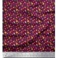 thumbnail image 1 of Soimoi Pink Poly Georgette Fabric Leaves,Insect & Floral Artistic Fabric Prints by Yard 42 Inch Wide, 1 of 3