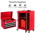 Costway 2pc Mini Tool Chest & Storage Box Rolling Garage Toolbox Organizer