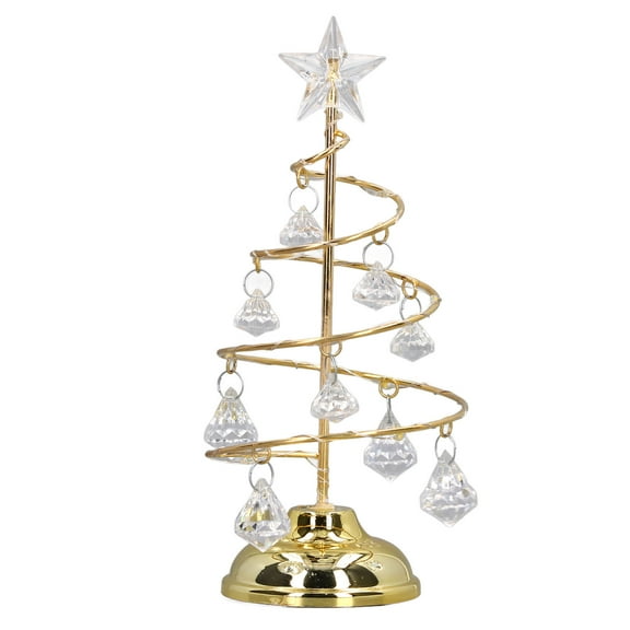 LED Christmas Tree Decoration Wrought Iron Crystal Lamp Spiral Ornament Display Stand Decorative Night Light Decorations Lamp Spiral Wrought Iron Ornament Display Stand[golden ]