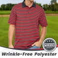 thumbnail image 2 of BAAZ Mens Striped Performance Polo, Black-Red, Large, 2 of 5