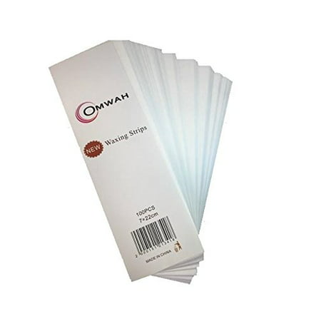 Omwah Professional Salon Facial and Body Wax Non Woven Epilating Strips 100 Count Large 3 x 9 Hair