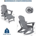 thumbnail image 2 of IdealHouse Rocking Adirondack Chairs Set of 2, Folding Adirondack Rocking Chair With Footrest, Adirondack RockingChair Outdoor With Retractable Ottoman and Cup Holder, 2 of 7