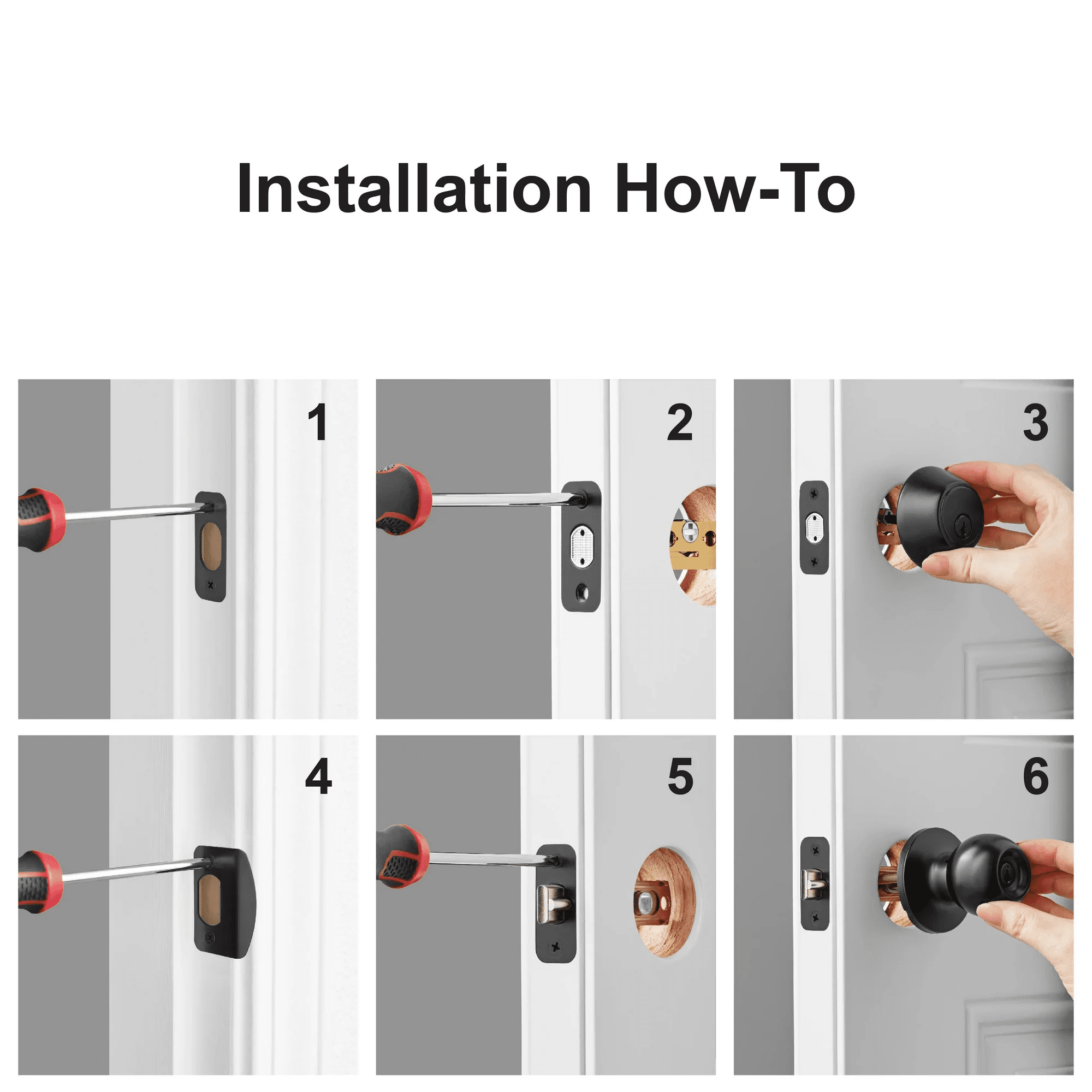 Hyper Tough 2-Pack Keyed Entry Doorknobs and Deadbolts in Matte Black Finish