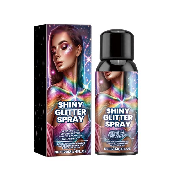 Body Glitter Body Glitter Spray Glitter Spray for Hair and Body Long Lasting and Quick Drying Silver Glitter Hairspray Suitable for Stage Festival Rave and Makeup Prom120ml