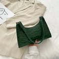 thumbnail image 6 of FunnyBeans Bag Crocodile Effect Retro Faux Leather Classic Clutch Shoulder Purse Handbag for Women (Green), 6 of 9