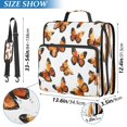 thumbnail image 3 of Water-Resistant 3-Ring Binder Organizer with Multiple Pockets Zipper Binder Bag for Office Orange-black Butterfly, 3 of 8