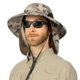 thumbnail image 6 of SUN CUBE Wide Brim Sun Hat for Men & Women with Neck Flap Cover, UPF 50+ UV Protection, Breathable Mesh Boonie Hat with Adjustable Chin Strap, Packable Fishing Hiking Safari Hat, Camo Grey, 6 of 7