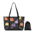 thumbnail image 7 of FORMRS Canvas Laptop Tote Bag for Women with 15.6" Computer Compartments Shoulder Handbag, Yellow Halloween Ghosts, 7 of 7