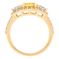thumbnail image 4 of 2.16 ct Round Cut Simulated Yellow Diamond 3 Stone 14K Yellow Gold Womens Engagement Ring, 4 of 6