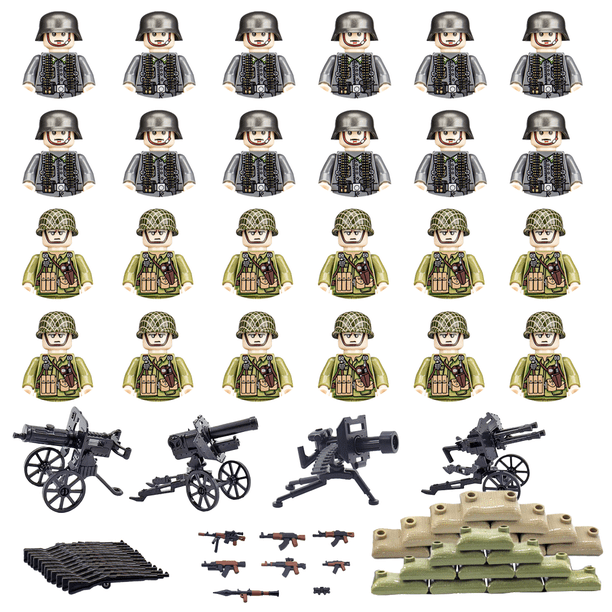 Figuras de Bloques de Construcción Épica Bélica – 24 Minifiguras de Soldados para Juego Creativo y Exhibición