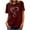 Red, variant on POTETI Shirts for Teen Black Crewneck Printed Short Sleeve T-shirt Casual Loose Shirt Tops