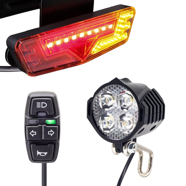 Kit de luces para bicicleta eléctrica Onature 400 lm, luz delantera y trasera con direccionales