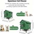 thumbnail image 2 of Maison pour Chat Extérieure Surélevée Toutes Saisons – Imperméable, Isolée et Pliable pour un Confort Douillet, Maison pour Chat Extérieure Résistante aux Intempéries avec Base Surélevée dans Garage, Cour, Véranda pour Chats Errants, avec Fenêtre (Vert,G), 2 of 9