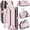 Pink, variant on Crossbody for Samsung Galaxy S25 FE Case Wallet【RFID Blocking】with 10-Card Holder Zipper Bills Slot, Soft PU Leather Magnetic Flip Wristlet Shoulder Strap Wallet Case for Women