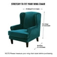 thumbnail image 5 of Shanna 2-Piece Wingback Chair Slipcover, Stretch Velvet Soft Wing Chair Slipcover with T-Coushion Cover (Dark Green), 5 of 9