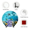 thumbnail image 4 of Honeii Corals and Tropical Fish Print Elegant Bone China Decorative Plate, Porcelain Plate,Art Crafts,Ceramic Ornaments for Home Office Wall Decor-10in, 4 of 6