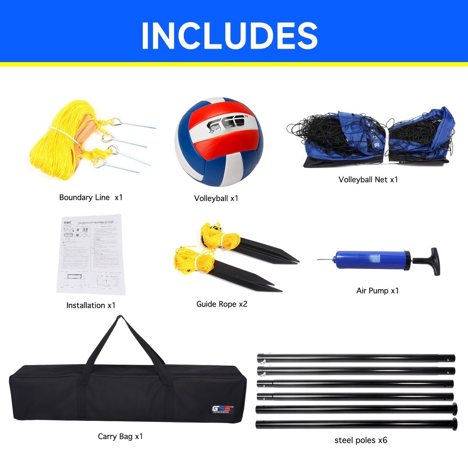 Outdoor Yard Net Game Set For Backyards  Parks Beach Lawn. Volleyball Badminton Or Combo Available