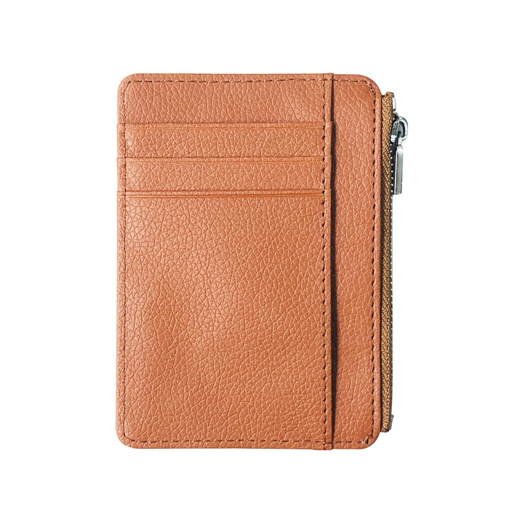 BULL CAPTAIN Men's Leather Retro Wallet Simple Zipper Short Wallet Coin Purse