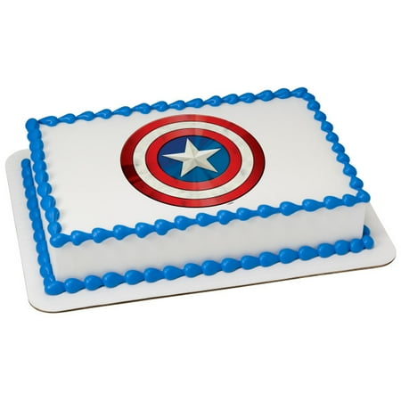 Marvel S Avengers Captain America 7 5 Round Sheet Image Cake
