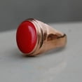 thumbnail image 2 of Natural Certified Red Coral Gemstone Moonga Astrological Ring 925 Sterling Silver Handmade Birthstone Jewelry Ring For Men, 2 of 3