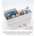 thumbnail image 3 of Yamazaki Home Slim Storage Box, White, Steel + Wood, Handle, Divider, No Assembly, 3 of 7