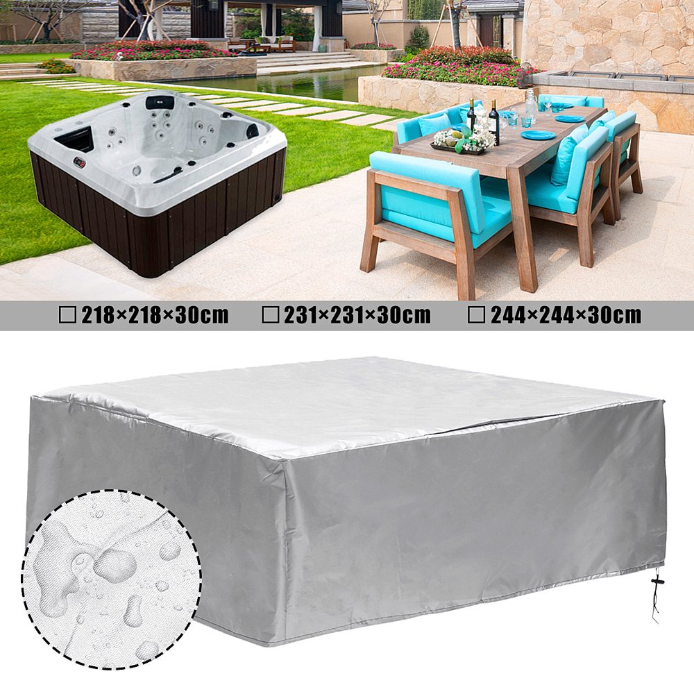 3 Sizes 218/231/244x90cm Square Hot Tub Spa Cover Cap Protect AntiUV