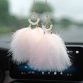 thumbnail image 1 of Accesorios para espejo de coche, adorno de estrella de plumas blancas, accesorios para colgar espejo retrovisor para coche, bonita decoración de diamantes oso de fresa  Juguete, 1 of 5