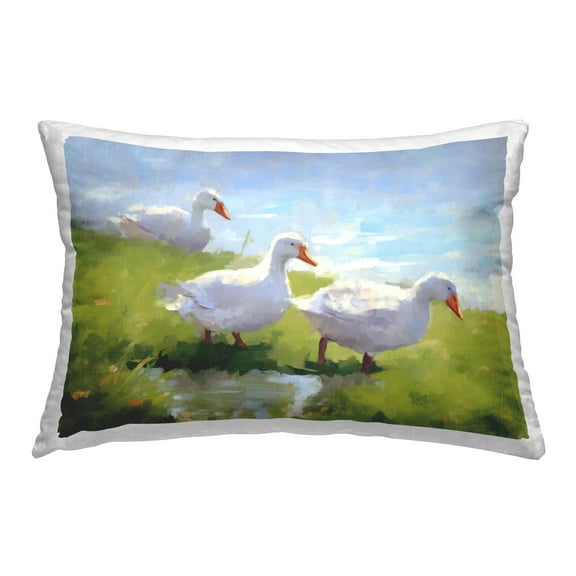Stupell Industries Ducks at Water's Edge Decorative Printed Throw Pillow, 14 x 20