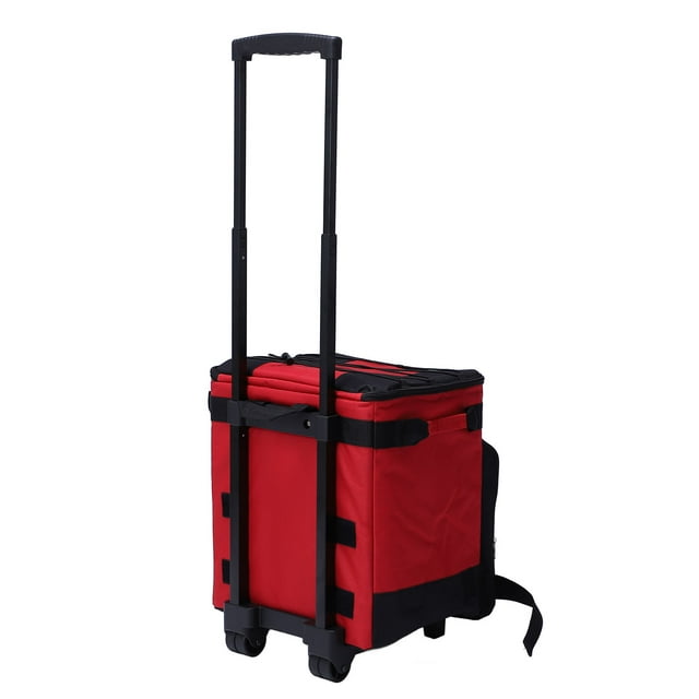 Sac Isotherme à Roulettes, Boîte Isolée à Roulettes Imperméable en Toile Oxford Pliable à Multiples Poches, Grande Capacité pour le Camping