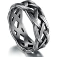 thumbnail image 1 of ORUYROP Men Vintage Celtic Rings, Can Engrave, Stainless Steel/Gold Plated/Black (Send Gift Box), 1 of 7