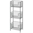 thumbnail image 7 of mDesign Steel Freestanding 3-Tier Storage Organizer Tower, Baskets - Dark Gray, 7 of 7