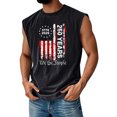 thumbnail image 3 of Patriotic Men's Sleeveless Tee with 250 Years Freedom Graphic and Classic American Flag Design Featuring Vintage Distressed Look Crew Neck Cut Black L, 3 of 5