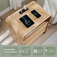 thumbnail image 4 of Athletgo 25" Nightstand with Charging Station, Curved Profile Design Wood Bedside Table, 2 Drawers, 4 of 7
