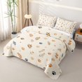 thumbnail image 3 of Manfei Boho Cat Paw Bed Spread Queen, Botanical Leaf Queen Coverlet Set, Cream, 3 Pieces, 1 Quilt and 2 Pillowcases, 3 of 7