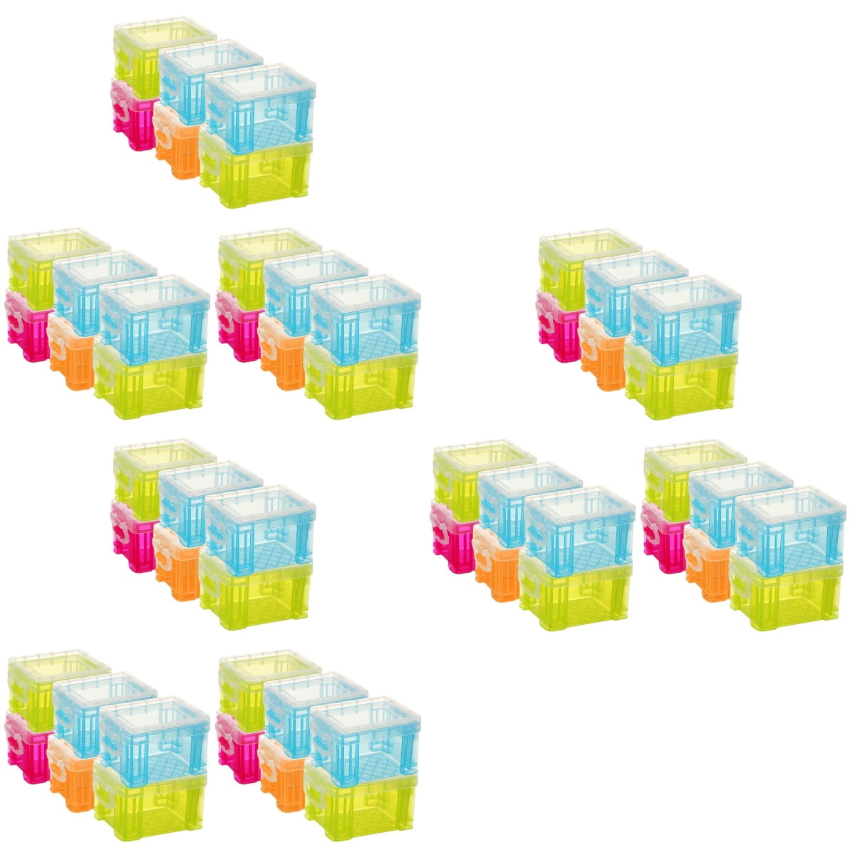 Hemoton 18 Pcs  Small Plastic Storage Box with Lid Small Storage Bin Box Sundries Storage Box