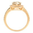 thumbnail image 4 of 2.36 ct Pear Cut Natural Morganite with Simulated Diamond Halo Accents 18K Yellow Gold Womens Engagement Ring, 4 of 6