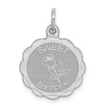 thumbnail image 1 of FB Jewels Sterling Silver Rhodium-plated Sweet Sixteen Disc Charm, 1 of 4
