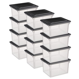 Sterilite, File Box, 18.5x14x11 inches, Clear with Lid 8pk