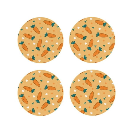 

Tideii Love Carrot for Leather Coasters 4 Pieces Anti-fouling and Anti-scalding Decorative Coasters Suitable for Restaurants Kitchens Coffee Shops-Round Shape