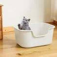 thumbnail image 6 of Bvdfgk Open Top Cat Litter Tray Cat Sand Box Kitten Toilet Sand Box Container Open Top Beige, 6 of 9