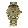 thumbnail image 1 of Mens Luxury Bling Iced Classic Round Analog Metal Band Wrist Watch All Gold, 1 of 4