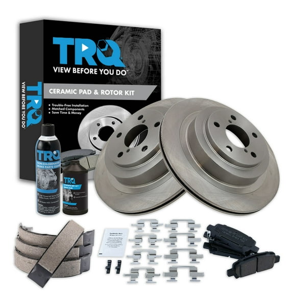 TRQ Rear Brake Pad & Rotor Kit BKA34788 Fits Select 2005-2009 Subaru Legacy