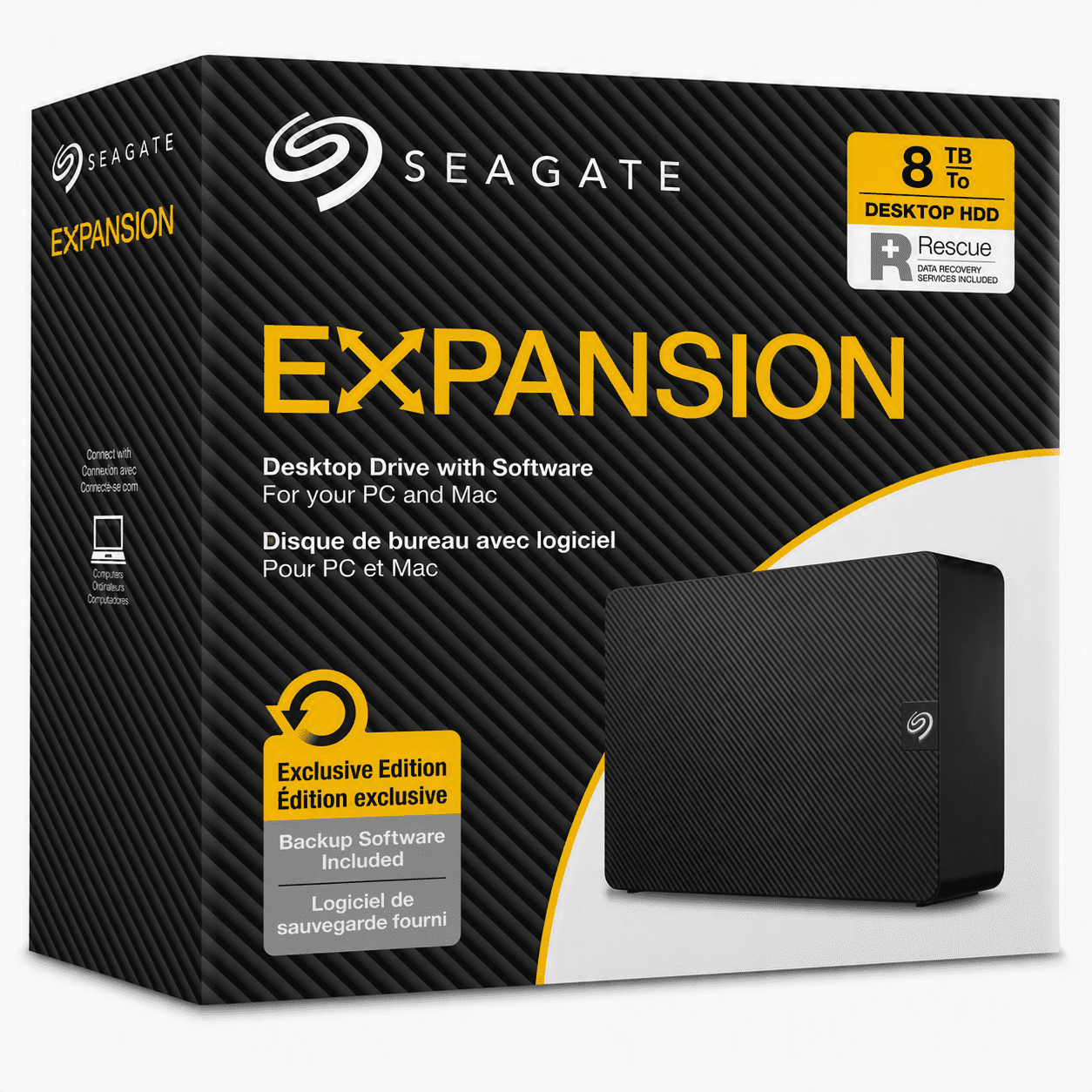 Seagate 6TB ExpansionPLUS Hard Drive - USB 3.0, Rescue Data