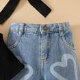 thumbnail image 6 of Taybagh Baby Girl Outfits Graphic Toddler Girl Clothes with Tank Tops Love Hearts Printed Jeans Kids Denim Outfits, 6 of 9