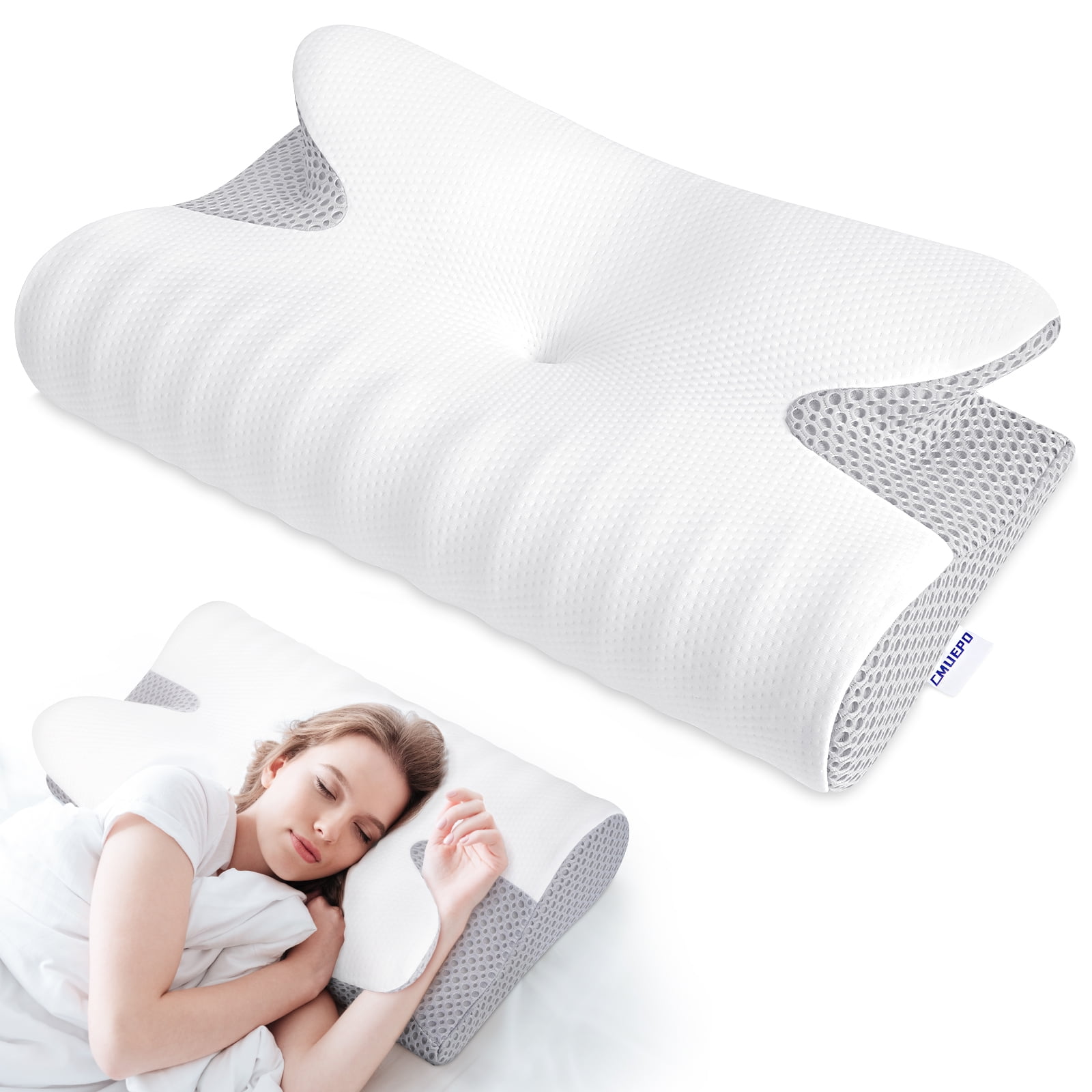 CMUEPO , Cervical Neck Pillow for Pain Relief Sleeping, Memory Foam
