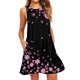 thumbnail image 1 of ICHUANYI Clearance Women's Fashion Sleeveless Round Neck Casual Pocket Printed Dress(Black, L) ICHUANYI WER2023081115615, 1 of 4