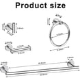 thumbnail image 6 of 10 count  Bathroom Accessories Set, 24inch Polished  Towel Bar Ring+Toilet Paper Holder+ Robe Towel Hook SUS304 Stainless  Bathroon Hardware Set, 6 of 6