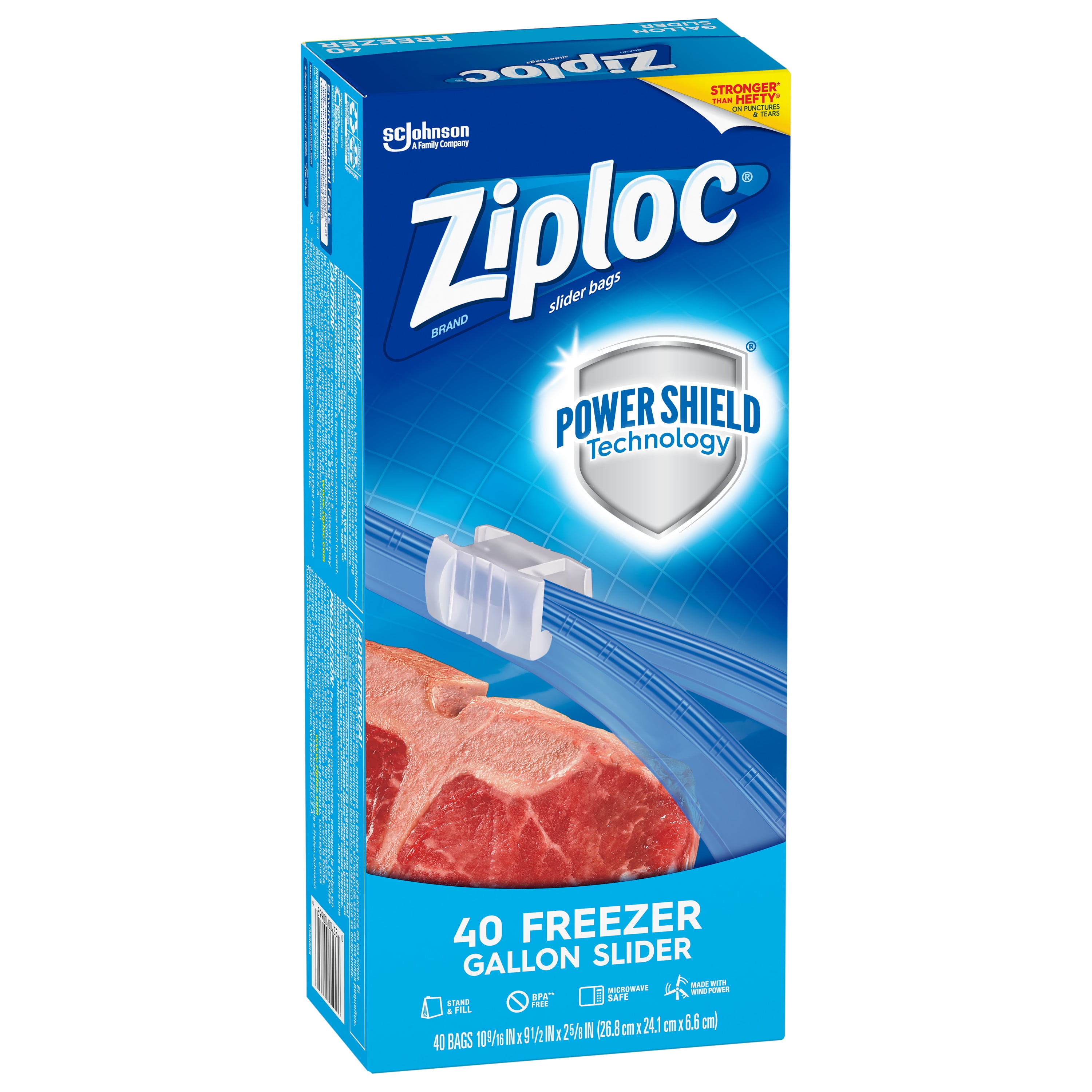 Ziploc Slider Freezer Bags, Quart, 64 ct